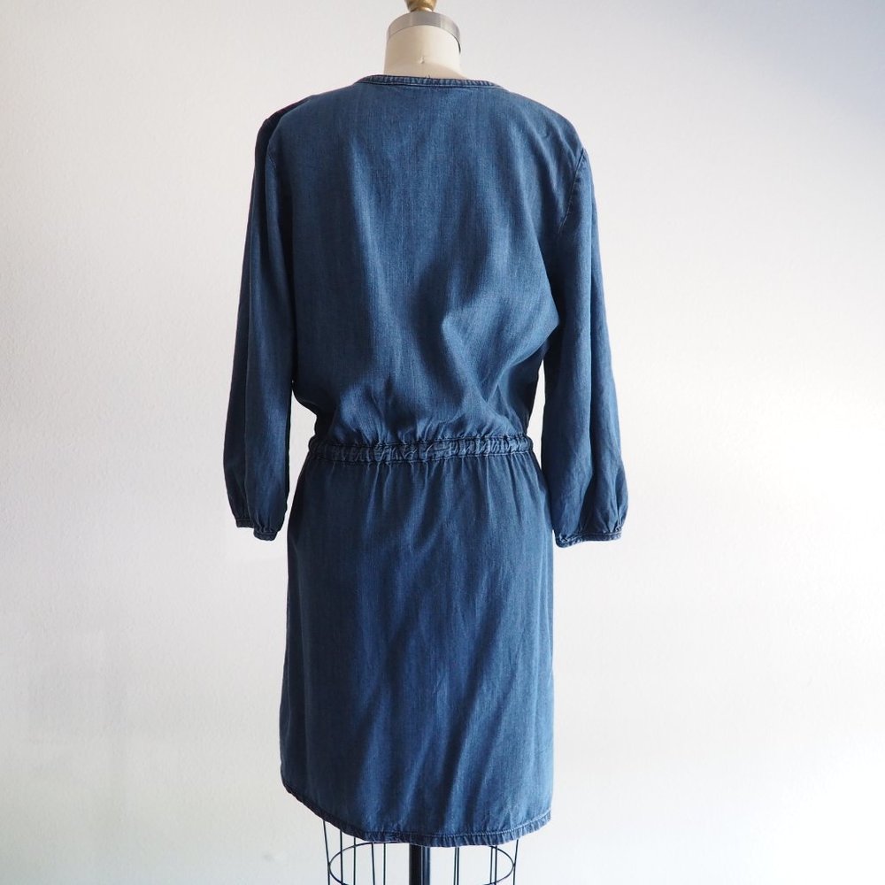 Calvin Klein Jeans Long Sleeve Chambray Dress - Picture 5 of 7